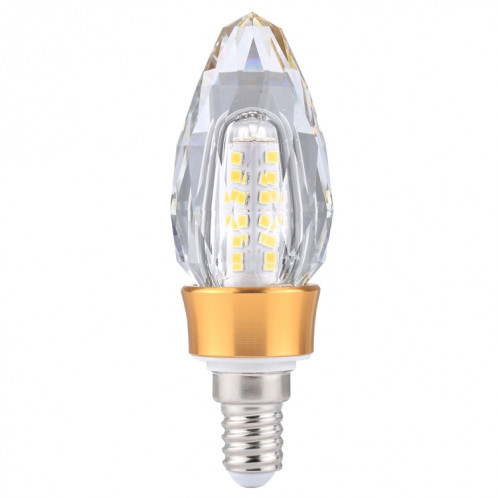 [85-265V] Lumière blanche de maïs de la lumière LED de E14 5W, 40 LED SMD 2835 K5 cristal + ampoule en céramique économiseuse d'énergie SH06WL27-08